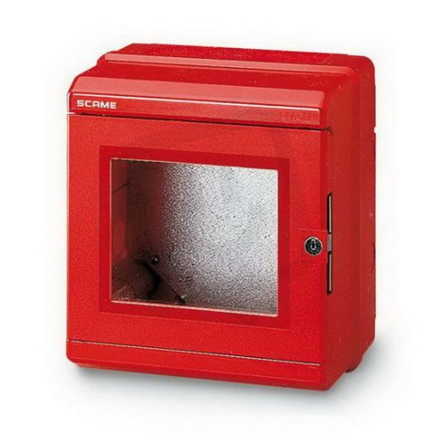 SCAME Rozvaděč na omítku v červeném provedení s lištou DIN 205x220x140mm IP65