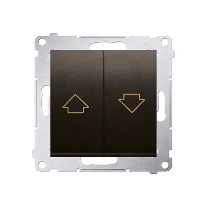 Žaluziové tlačítko 1+1 16A 250V,hnědá matná metalizované DZP1A.01/46
