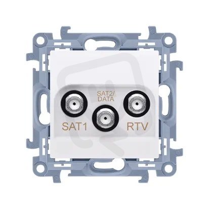 Zásuvka RTV-SAT-SAT 1x vstup: 5MHz - 2,4GHz, bílá KONTAKT SIMON CASK2F.01/11