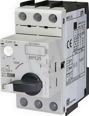 Motorový spouštěč MPE25-16 3p 50kA (230V) 10-16A Irm=190A ETI 004648011