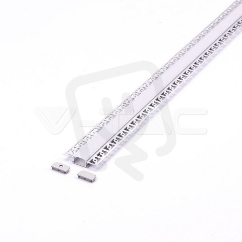 Aluminum Profile Set Milky Gypsum Wide 2000mm, VT-8101 V-TAC SKU3359