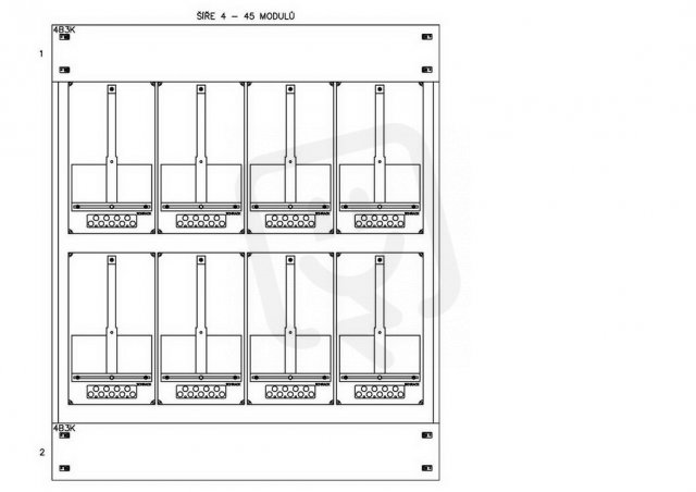 Konstrukce elektroměrová 4-24, 2-řadá, plastové panely SCHRACK CSIL127424