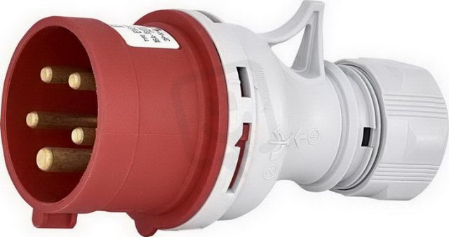 ETI Průmyslová vidlice na pohyblivý přívod 3F s reverzací IP44 16A 400V 3p+N+PE