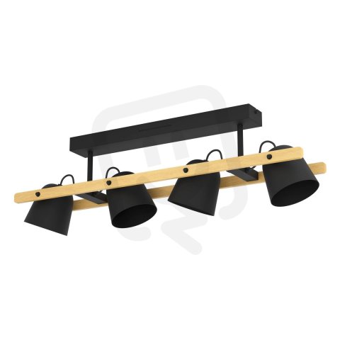 Stropní svítidlo HORNWOOD-Z LED-RGB/CCT černá/dřevo 4X3,7W IP20 EGLO 900882