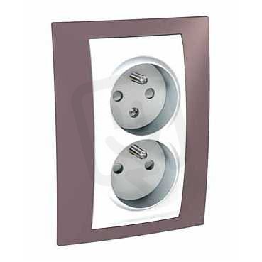 Schneider MGU63.065.876 Zásuvka dvojnásobná 16A/230V 2x2P+PE, Mauve/polar