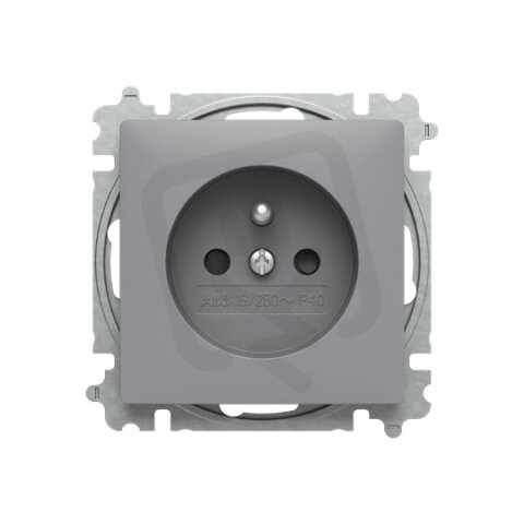 ABB ZONI Zásuvka s clonkami šedá 6619T-A06657 241