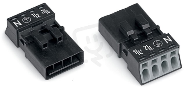 Zástrčka 4pól. Kód. A černá WAGO 890-214