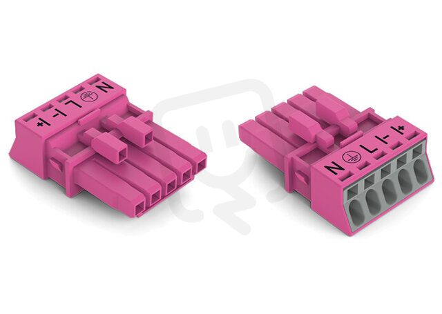 Zdířka 5pól. Kód. B Růžová WAGO 890-285/080-000