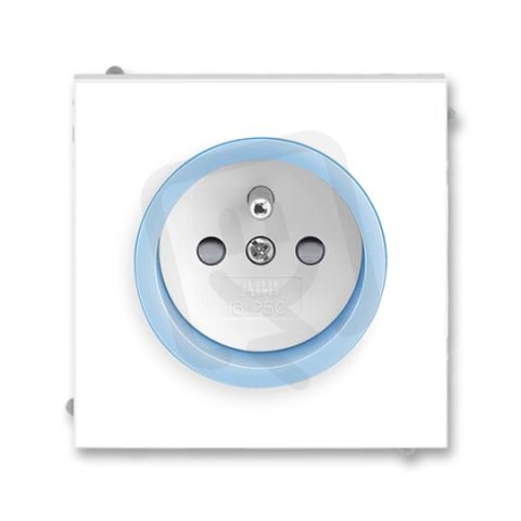 ABB NEO Zásuvka s ochr. kolíkem s clonkami bílá/ledová modrá 5519M-A02357 41