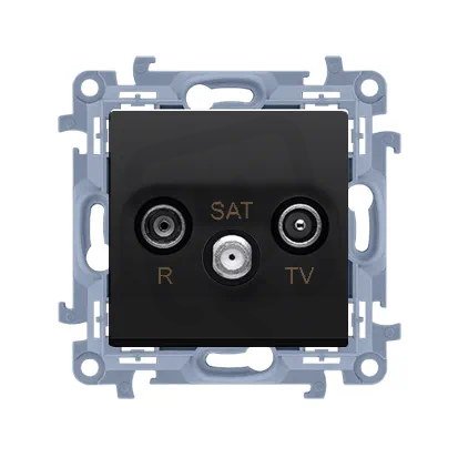Anténní zásuvka R-TV-SAT koncové/zakončovací útlum:1dB černá matná :3021