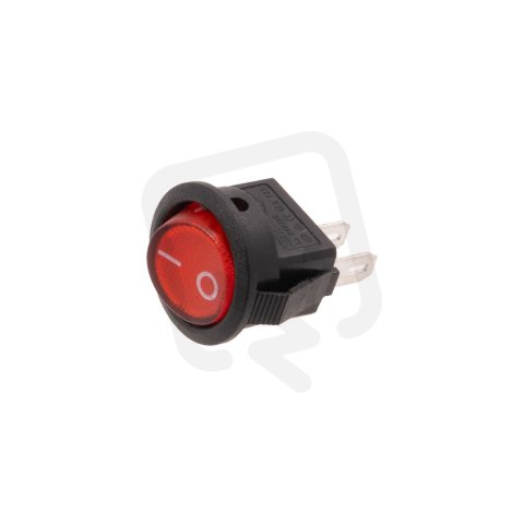 Vypínač kolébkový kulatý 2A/250V/16-R OFF-ON červený T-LED 113112
