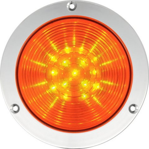 Svítidlo signální s trvalým svitem R4 LED 24V, ACDC, IP66, oranžová, chrom 21416