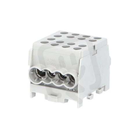 Svorkovnice rozbočovací HLAK 35-1/6 M2 GR 125A 1pól. AL/CU IP20 šedá na DIN