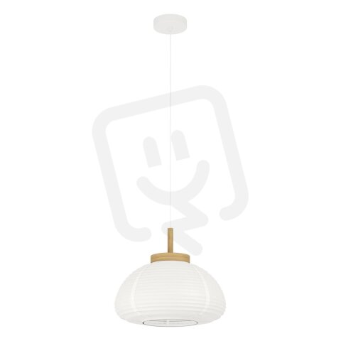 Závěsné svítidlo SUMMERHILL d400 bílá/dřevo/papír 1X40W IP20 EGLO 44064
