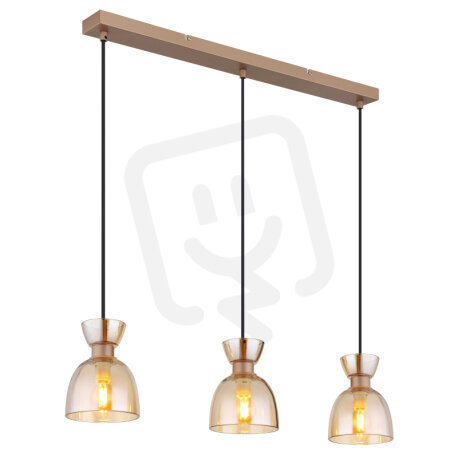 Závěsné svítidlo MASSEY kávová 3x40W E14 IP20 GLOBO 15769A-3