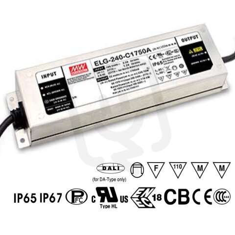 Stmívatelný proudový zdroj 240W 700mA MEAN WELL ELG-240-C700D2