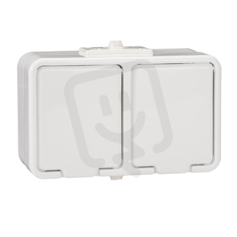 Schneider E070120 Serie C, Nt 230H-Bílá, Zásuvka dvojnásobná16A/230V 2x2P+PE