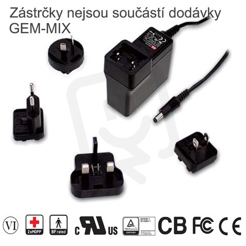 MEAN WELL GEM40I12-P1J Síťový MEDICAL adaptér 40W