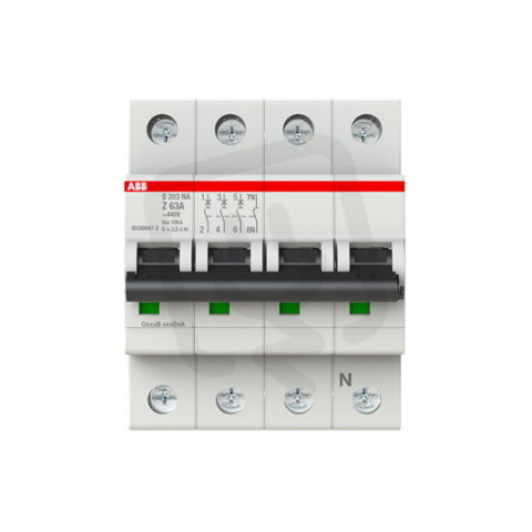 ABB S203-Z63NA jistič 3F odpojení N vodiče (3+NA) 63 A char. Z 6kA