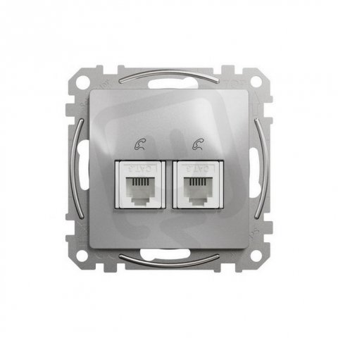 Sedna D/E Telefonní zásuvka 2xRJ11, Aluminium SCHNEIDER SDD113492