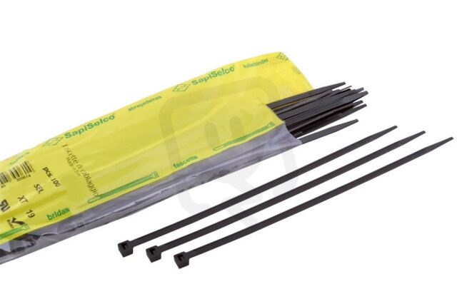 Vázací pásky 380x4 5mm černá PA 6.6 (100ks) /SEL.3.427 SAPISELCO 1791257