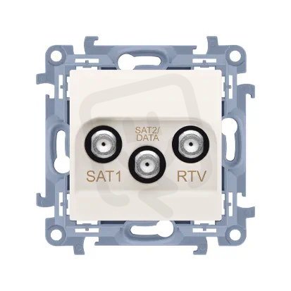 Zásuvka RTV-SAT-SAT 1x vstup: 5MHz - 2,4GHz, krémová KONTAKT SIMON CASK2F.01/41