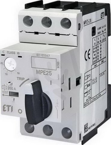 Motorový spouštěč MPE25-20 3p 50kA (230V) 16-20A Irm=240A ETI 004648012