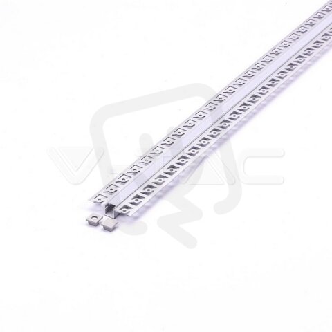 Aluminum Profile Set Milky Gypsum Narrow 2000mm, VT-8102 V-TAC SKU3360