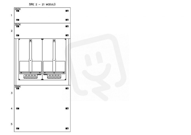 Konstrukce elektroměrová 2-24, 1-řadá, plastové panely SCHRACK CSIL125224