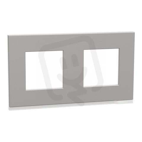 Unica Pure Krycí rámeček dvojnásobný, Aluminium SCHNEIDER NU600480