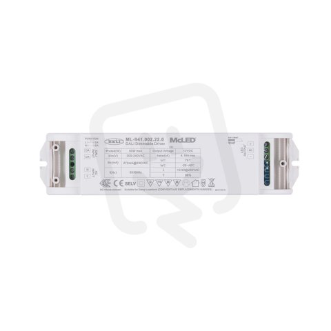 Napájecí zdroj 50W, DC12V/4,16A, IP20, řízení DALI a tlačítko
