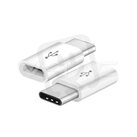 Micro USB To Type C Adaptor White , VT-5149 V-TAC SKU8472