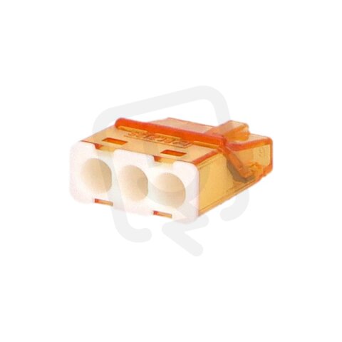 Svorka krabicová miniaturní PC213S bezšroubová 3x 0,2-2,5 mm2, transp/oranžová