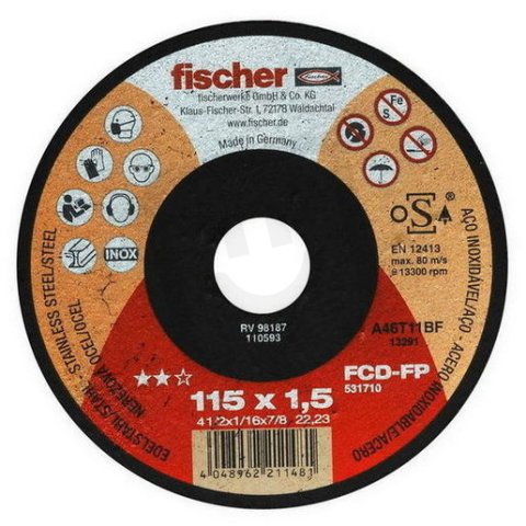 Řezný kotouč FCD-FP 115x1,5x22,2 FISCHER 531710