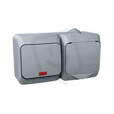 Schneider WDE000605 Zásuvka VDE 230V 16A a přepínač střídavý s orient.kontrolkou