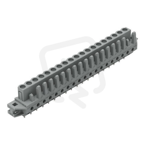 Pružinová svorkovnice THT rovná 5 mm šedá 19pól. WAGO 232-149/031-000