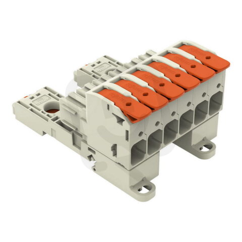 Pružinová svorka Páčka CAGE CLAMP sv.šedá 16mm2 6pól. WAGO 832-1106/306-000