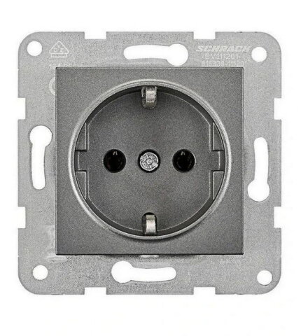 Zásuvka SCHUKO, bezšroubové svorky, antracit SCHRACK EV111201--
