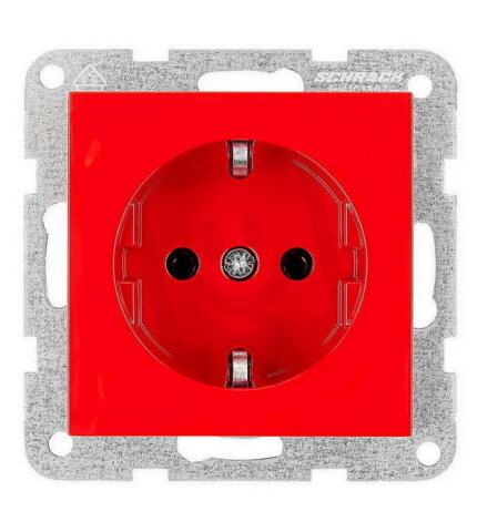 Zásuvka SCHUKO, bezšroubové svorky, červená SCHRACK EV101307--