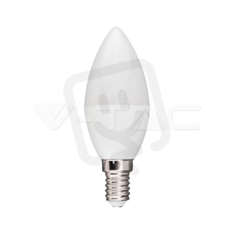 LED Bulb SAMSUNG CHIP 4.5W E14 Plastic Candle 4000K, VT-226 V-TAC SKU21172
