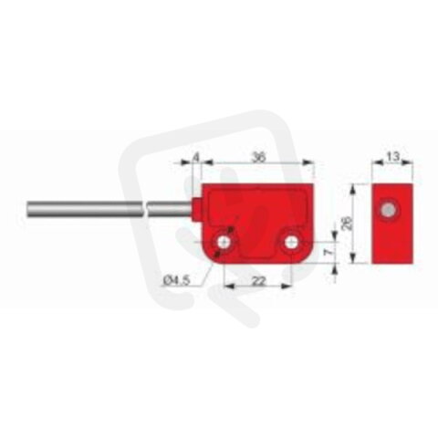 Bezpečnostní magnetický senzor AECO SMS36-P5 2NC CL