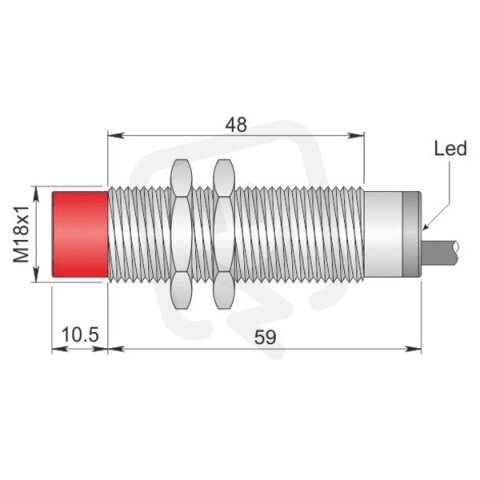Indukční senzor d18 mm - Atex prach AECO SI18-CE8 PNP NC AD3 LC5