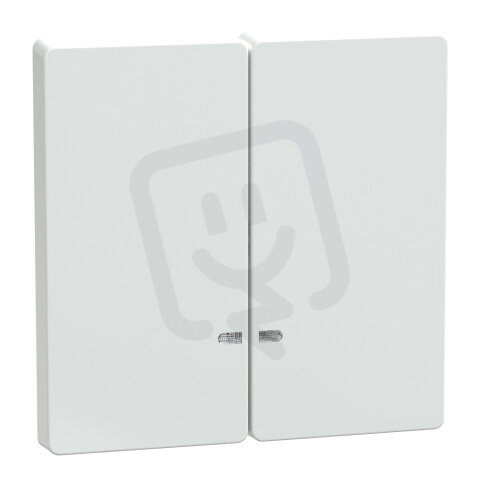 Dvojitá klapka, Merten System D, s průzorem, lotus white, lesklý plast