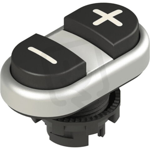 Dvojité tlačítko d22mm, plast, chrom, IP67 PIZZATO E21PDBL9AAAC