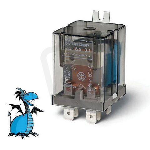 Relé výk., FA250, 1Z_1R/20A, 24V DC, AgS