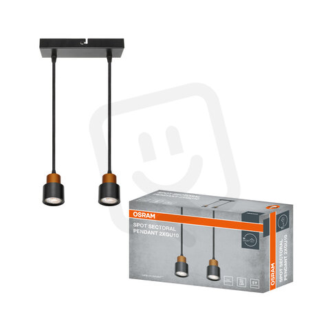 LED SPOT SECTORAL BLACK 2XGU10 PENDANT OSRAM 4099854588785