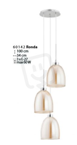 Lustr RONDA žlutá 3xE27 60W PR.34cm