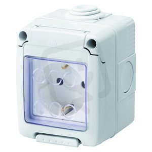 27 COMBI Zásuvka 2pól.+E 16A IP55, DE, šedá GEWISS GW27844