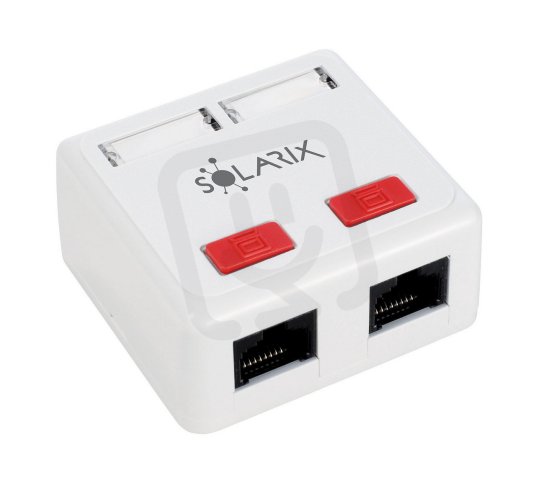 Zásuvka CAT5E UTP 2 x RJ45 na omítku bílá SOLARIX 22162880