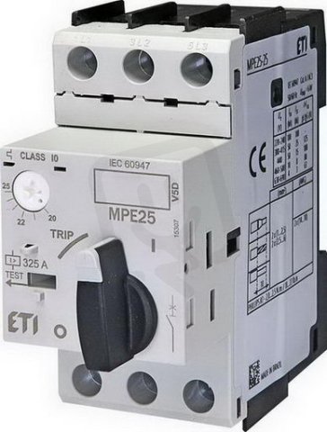 Motorový spouštěč MPE25-25 3p 50kA (230V) 20-25A Irm=300A ETI 004648013